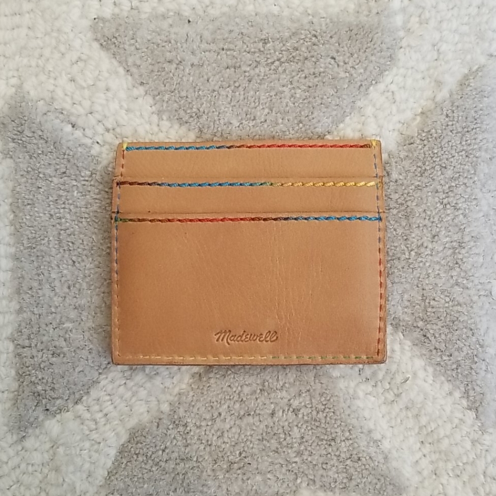 Madewell rainbow leather card holder